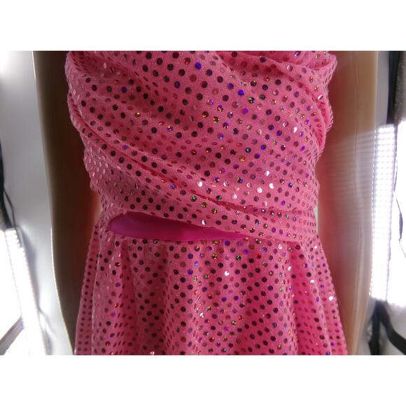 Dance Costume Medium Child Pink A Wish Come True V1454 Tap Jazz Sequin Dress - Picture 2 of 4